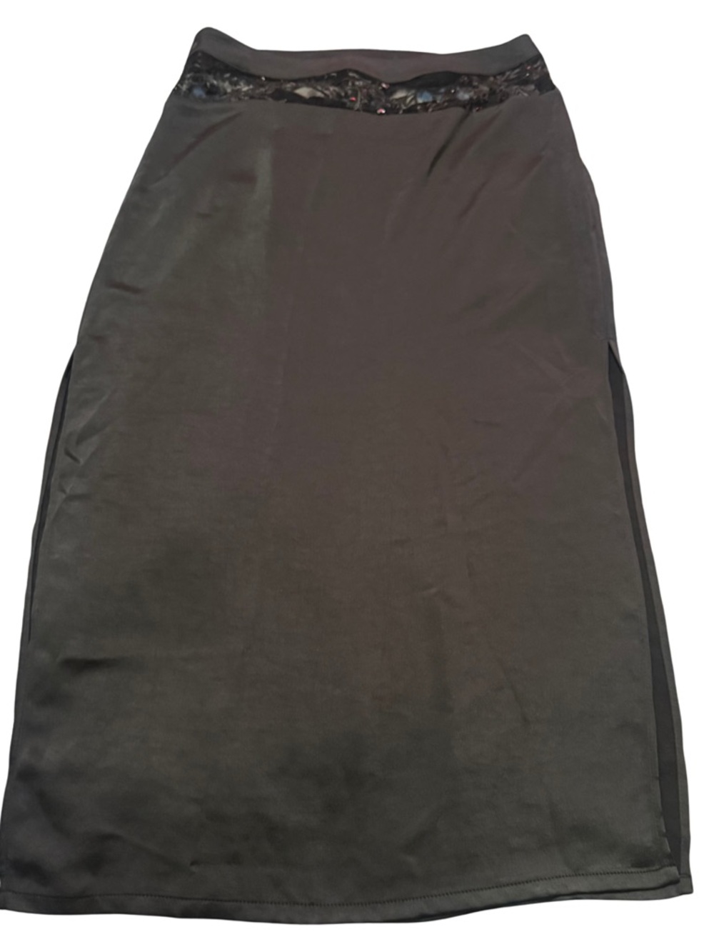 Forever 21 Black Pencil Skirt with Lace Trim